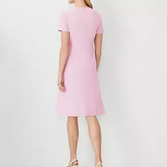 The Crew Neck Flare Dress in Cross Weave - Picture 2 of 4